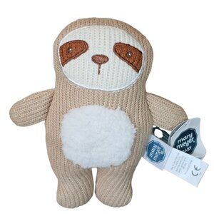 Mary Meyer Sloth Baby Rattle Knit Brown Plush Toy Soothes Baby NEW